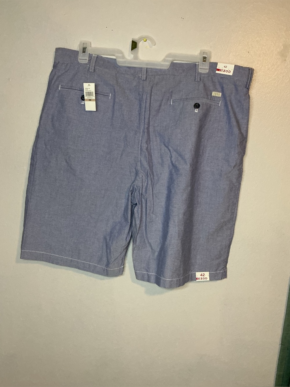 Izod Oxford Mazarine Blue Shorts Men size 42W NWT 100% Cotton